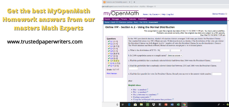 Best MyOpenMath Homework Answers website